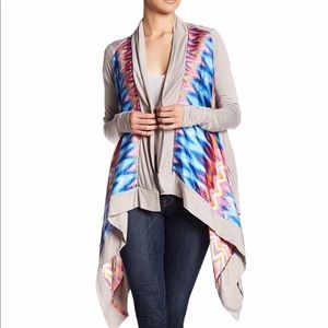 Satin Panel High/Low Cardigan